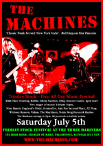 Angels in Exile Graphic Design - Poster - The Machines - Trimley Stock Festival - Live at The Three Mariners, Trimley St Mary, Suffolk - 05.07.08