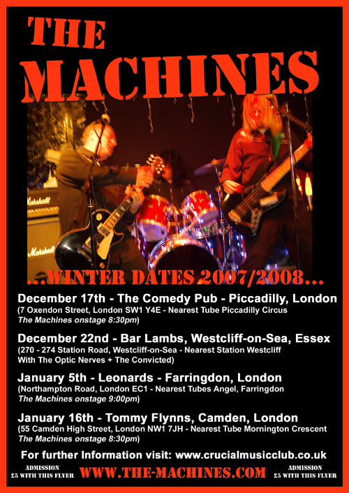 Angels in Exile Graphic Design - Poster #2 (Colour) - The Machines - Winter Dates Tour - 2007 / 2008