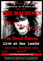 Angels in Exile Graphic Design - Poster - The Machines - Live at Bar Lambs, Westcliff-on-Sea, Essex - 22.12.07