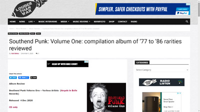 Louder Than War - Review of Southend Punk Volume One by Geb Babey