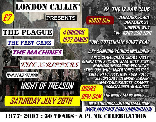 Live at The 12 Bar Club, Denmark Street, London, WC2 - Poster