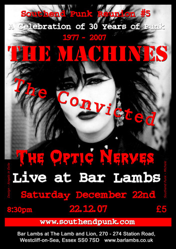 The Machines +The Optic Nerves + Social Schism - Live at Bar Lambs - 22.12.07 - Poster