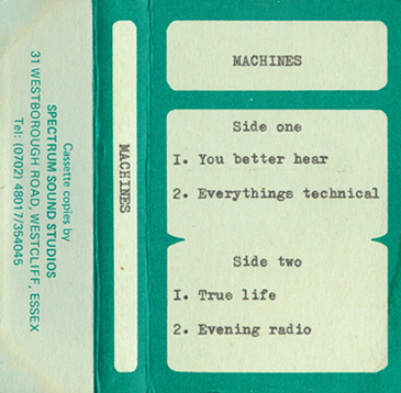 The Machines - Machines EP - Cassette Copy From The Master Recording