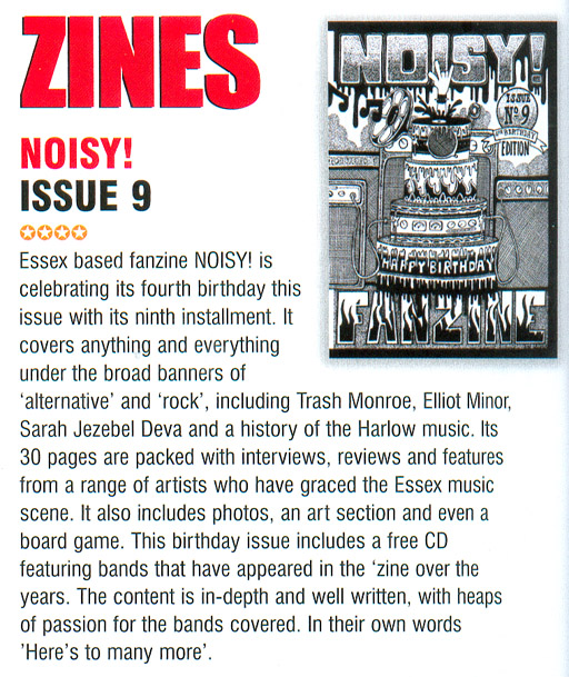 Noisy! Fanzine Issue 9 - Review: 'Big Cheese', Issue 120, March 2010 (Page 88)