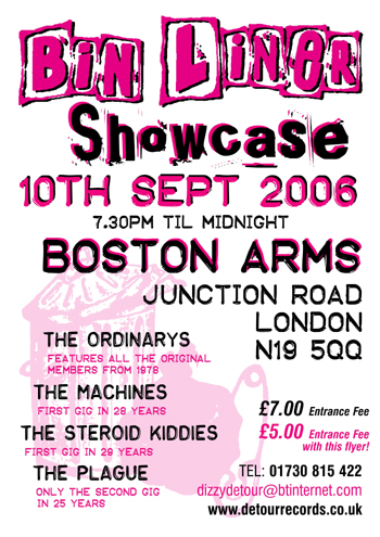 The Machines - Live at The Boston Arms, London - Sunday September 10th 2006 - Flyer