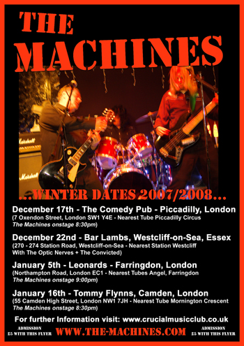 'With The Machines'...Winter Dates 2007 / 2008 - Flyer