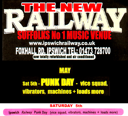 The Machines - Live in Ipswich with The Vibrators + Vice Squad - 05.05.07 - Advert