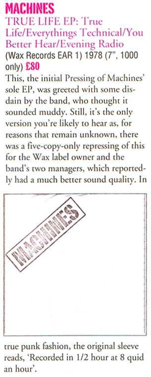 Record Collector - May 2006, Issue 323 - Machines listing on Page 86
