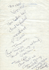 The Machines - Live at The Vortex, London - 07.11.77 - Hand written notes by Dave Tulloch from the gig for Strange Stories Review in Issue #3, 1977
