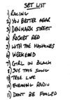 The Machines - Live at The 12 Bar Club - 29.03.08 - Set List