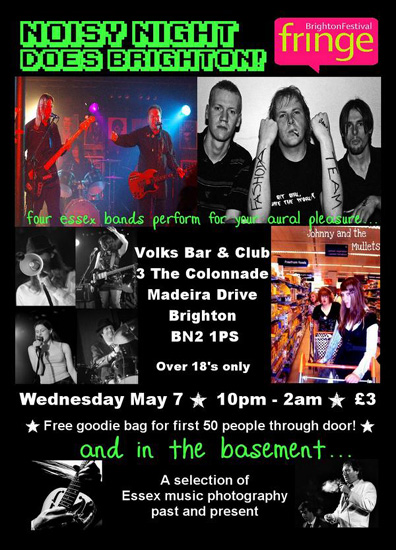 The Machines - Live at Volks Bar, Brighton with Ten Tigers, Johnny & The Mullets + Fashoda Crisis - 07.05.08 - Noisy Night Does Brighton! - Poster (Front)