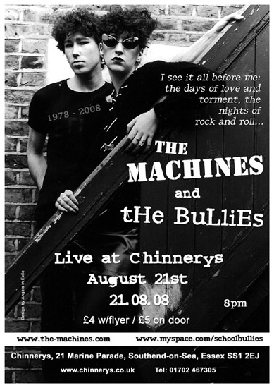 The Machines + The Bullies - Live at Chinnerys - 21.08.08 - Poster