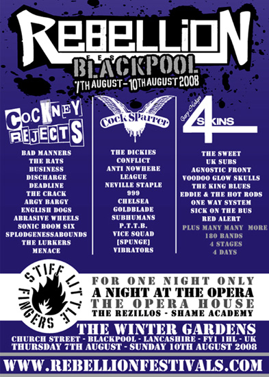 The Machines - Live at The Rebellion Festival, Blackpool - August 7th - 10th, 2008 - Poster#2