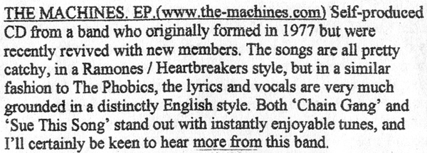 Promo EP #1 Review in Fear and Loathing Fanzine - 2008