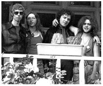 Raw Power #1  L-R: Steve Reddihough, Gary Purkiss, Nick Paul and Tony Gower - 1975