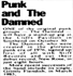 The Damned - Live at The Cliffs Pavilion, Southend-on-Sea - 30.10.86 - Southend Standard Recorder 10.10.86