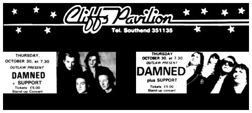The Damned - Live at The Cliffs Pavilion, Southend-on-Sea - 30.10.86 - Advert