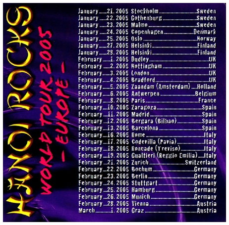 Hanoi Rocks - European Winter Tour 2005 - Sticker