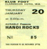 Hanoi Rocks - Live at Klub Foot, The Clarendon Hotel Ballroom, London, England - 20.01.83 - Ticket