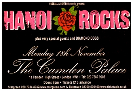 Hanoi Rocks - Live at The Camden Palace, London, England - 18.11.02 - Advert