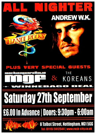 Hanoi Rocks - Live at Rock City, Nottingham, England - 27.09.03 - Advert