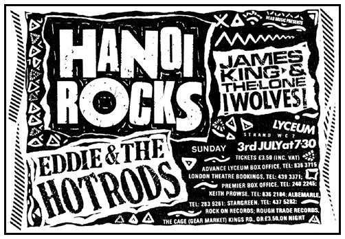 Hanoi Rocks - Live at The Lyceum, London, England - 03.07.83 - Advert