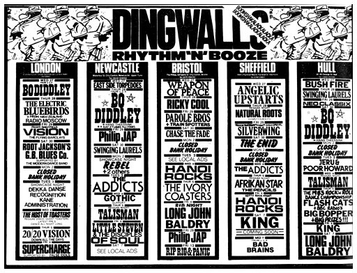 Hanoi Rocks - Live at Dingwalls, Bristol, 04.05.83 & Dingwalls, Sheffield, 06.05.83 - Advert
