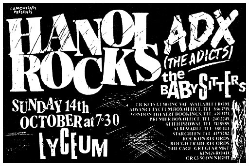 Hanoi Rocks - Live at The Lyceum, London, England - 14.10.84 - Advert