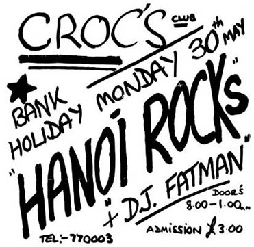 Hanoi Rocks - Live at Croc's, Rayleigh, Essex - 30.05.83 - Advert