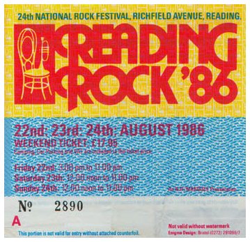 The Cherry Bombz - Live at The Reading Festival - 24.08.86 - Ticket