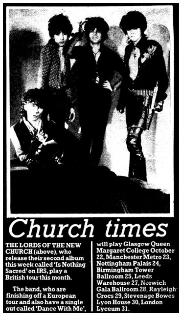 The Lords of The New Church - Music Paper Is Nothing Sacred? Tour Announcement