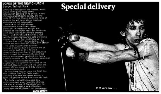 The Lords of The New Church - Music Paper Live at The Savoy, Tufnell Park, London Review