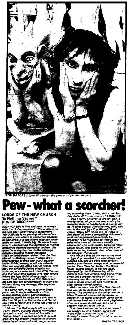 The Lords of The New Church - Music Paper Is Nothing Sacred? Album Review