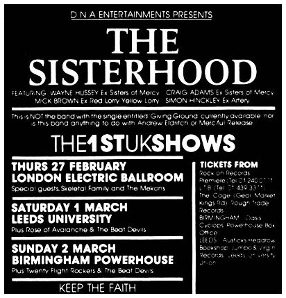The Mission: The First Official Concert - The Electric Ballroom, London - 27.02.86 - Advert