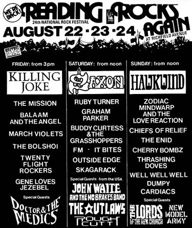 Twenty Flight Rockers - The Reading Festival - 22.08.86